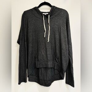 Acemi | Heather Gray Hoodie with Cream Drawstrings | Size Medium